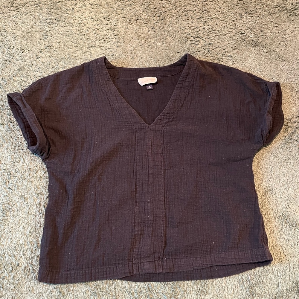 Universal Thread Black V-Neck Blouse